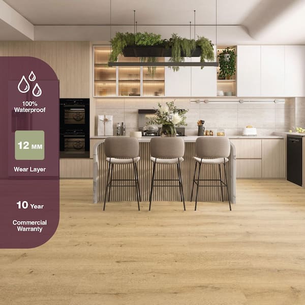 Nobelford Oak 12mm T x 7.56 in. W Waterproof Laminate Wood Flooring (15.95 sq. ft./Case)