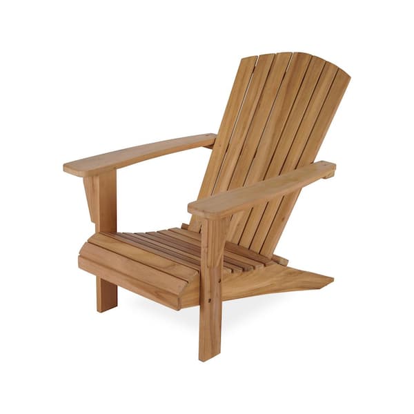 Yardgrace Folding Natural Teak Wood Outdoor Adirondack Chair Set of 1