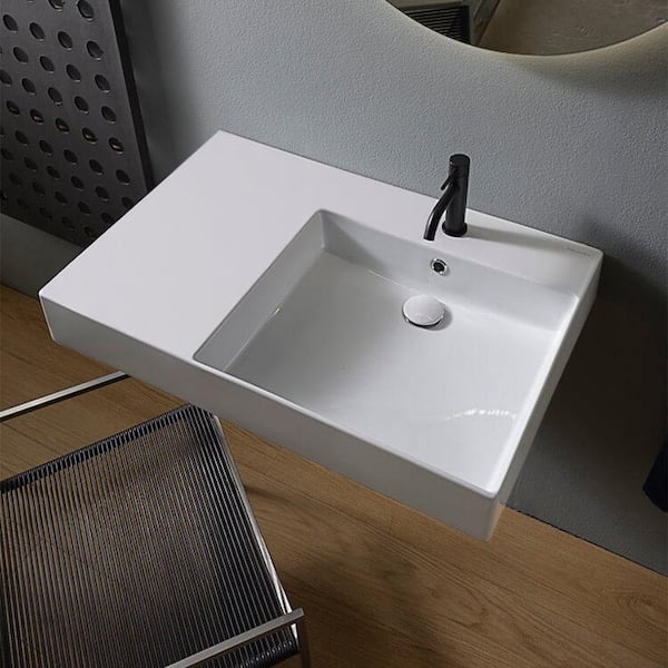 Teorema 2.0 Plus Wall Mounted Bathroom Sink in White