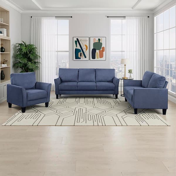Lazzara Tesoro 78.5 in. W Flared Arm Textured Fabric Rectangle 3
