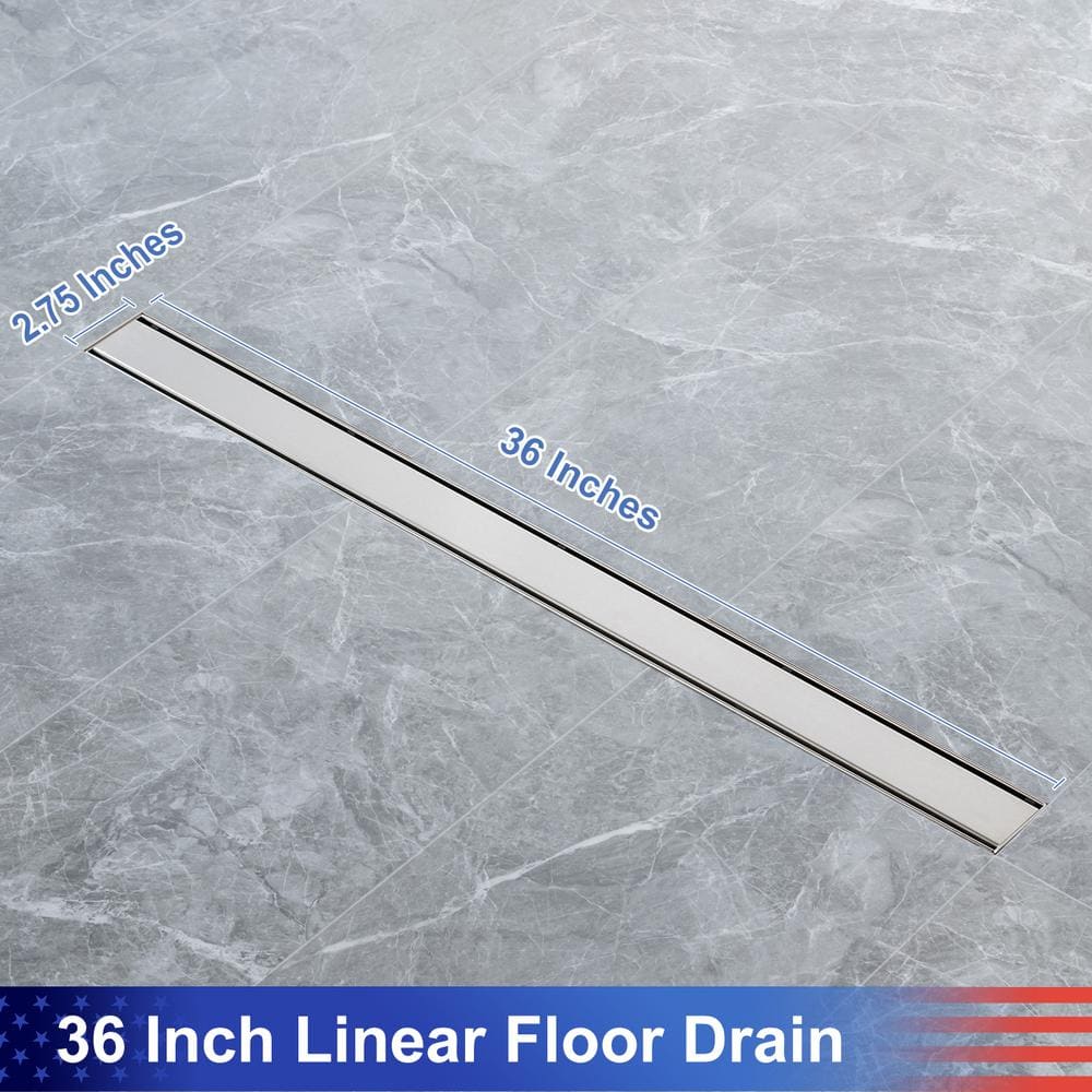 36'' Brushed Nickel Stainless Steel Linear Shower Drain