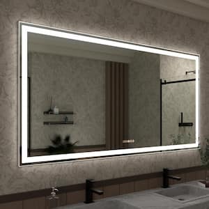 Swarm 72 in. W x 36 in. H Rectangular Frameless Radar LED Wall Bathroom Vanity Mirror