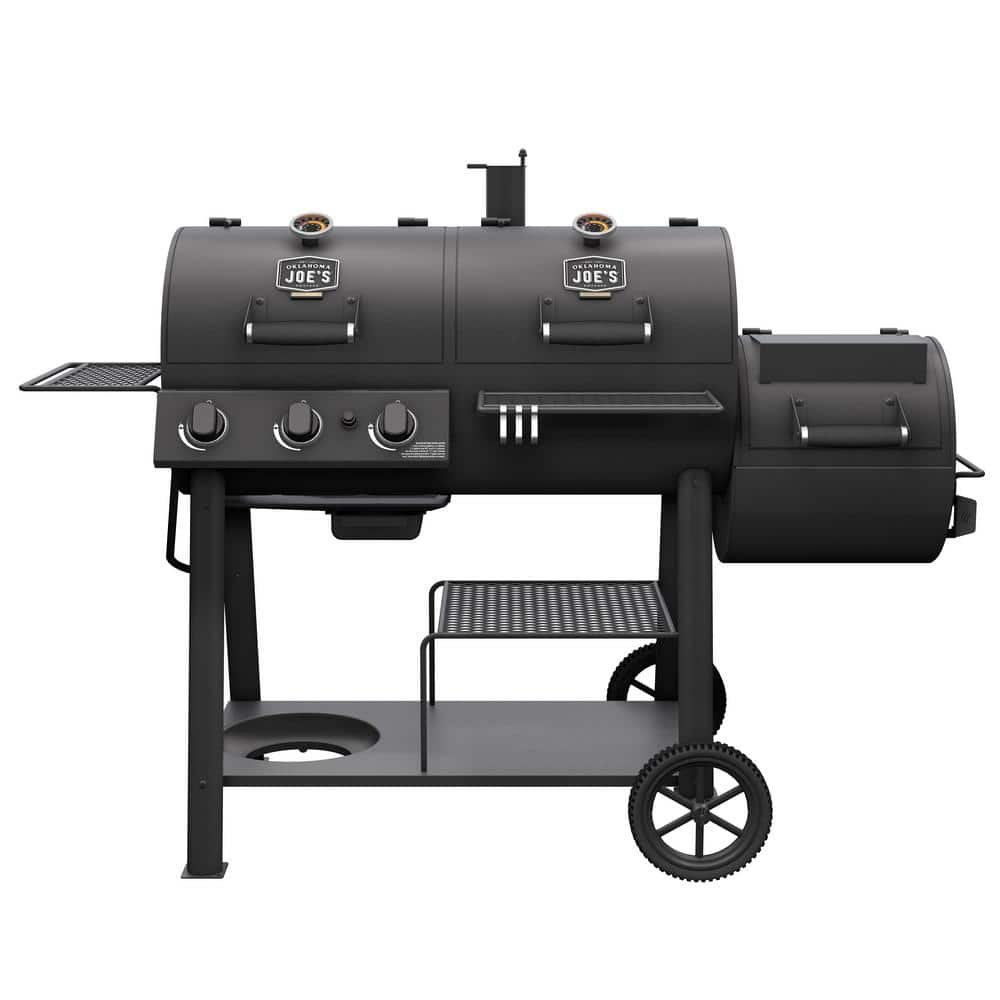 OKLAHOMA JOE S 3 Burner Canyon Combo Charcoal and Gas Smoker and