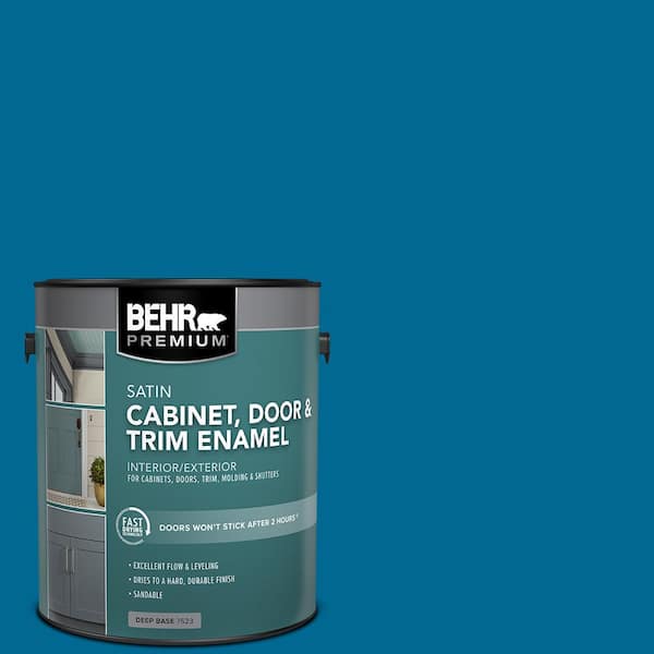 BEHR PREMIUM 1 gal. #OSHA-1 OSHA SAFETY BLUE Satin Enamel Interior/Exterior Cabinet, Door & Trim Paint