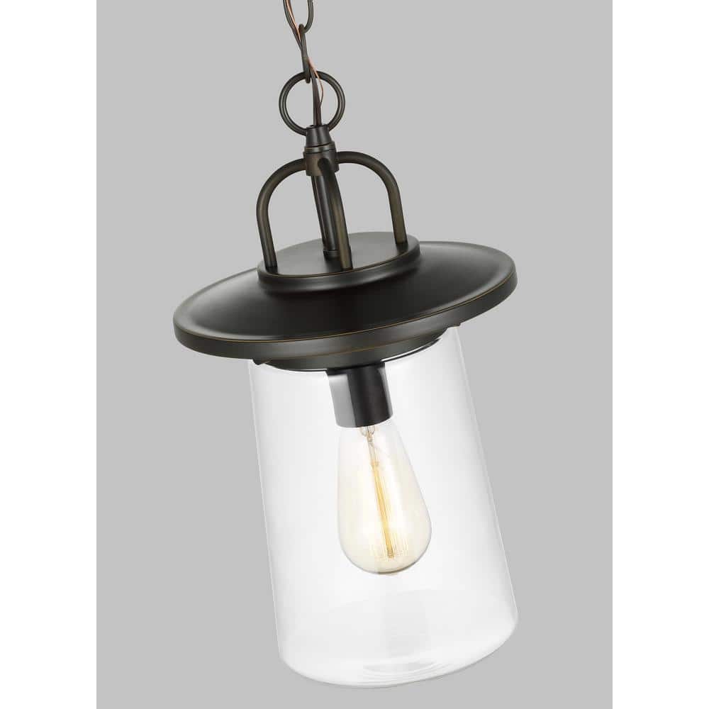 Tybee Antique Bronze Clear Glass Nautical Outdoor Pendant Light