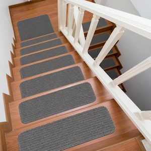 Diego Gray 31 in. x 31 in. Solid Non-Slip Rubber Back Stair Tread Cover (Landing Mat)