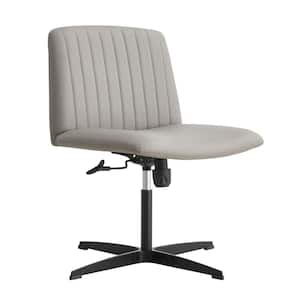 High Grade PU Leather High Back No Wheels Swivel Ergonomic Office Chair in Gray with Adjustable Height
