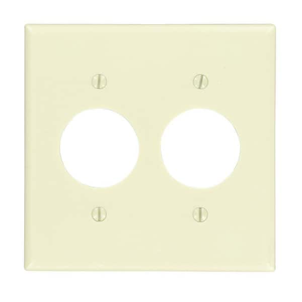 Leviton Ivory 2-Gang Single Outlet Wall Plate (1-Pack)