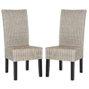 Arjun Wicker Chair in Antique Grey (2-Pack)