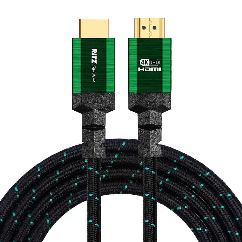 RITZ GEAR 1 ft. 4K HDMI Cable, High Speed 18 Gbps HDMI to HDMI Cable (10  Pack) - Green RGH41FGN10PK - The Home Depot