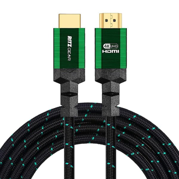 8 ft. 4K HDMI Cable, High Speed 18 Gbps HDMI to HDMI Cable Green (10-Pack)