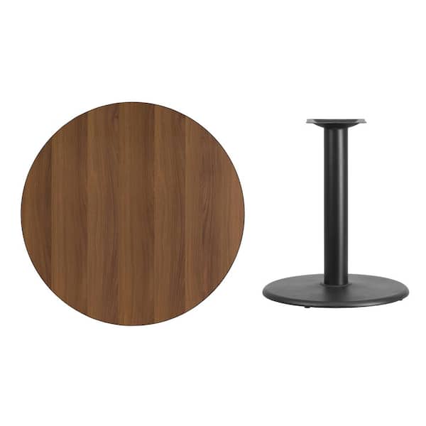 Flash Furniture 24-Inch Round Table Top with Natural or Walnut Reversible Laminate Top