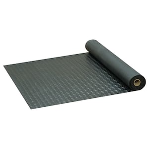 Diamond-Plate Rubber Flooring Dark Gray 36 in. W x 72 in. L Rubber Flooring (18 sq. ft.)