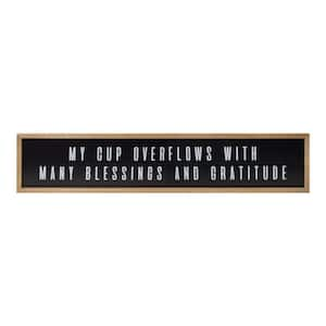 25 in. x 9.75 in., Black, White and Sentiment Plaque Wood Wall Art 1-Piece