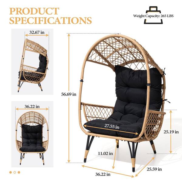 Molly outdoor standing basket chair with cushion 2024 molly outdoor wicker standing patio chair with cushion