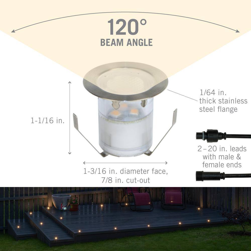 Portico 10-Pack White Stainless Steel Outdoor Recessed LED Light Kit