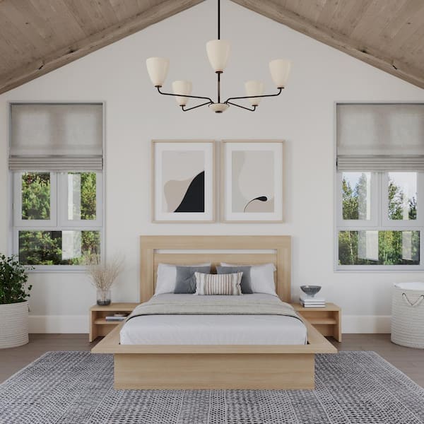 Nexera Camden 4-Piece Natural Blonde Oak Wood Full Size Bedroom Set