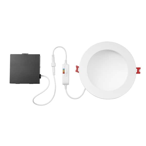 Commercial Electric Ultra Low Glare Integrated LED 6 in Round Adj Color Temp Canless Recessed Light for Kitchen Bath Living rooms, White