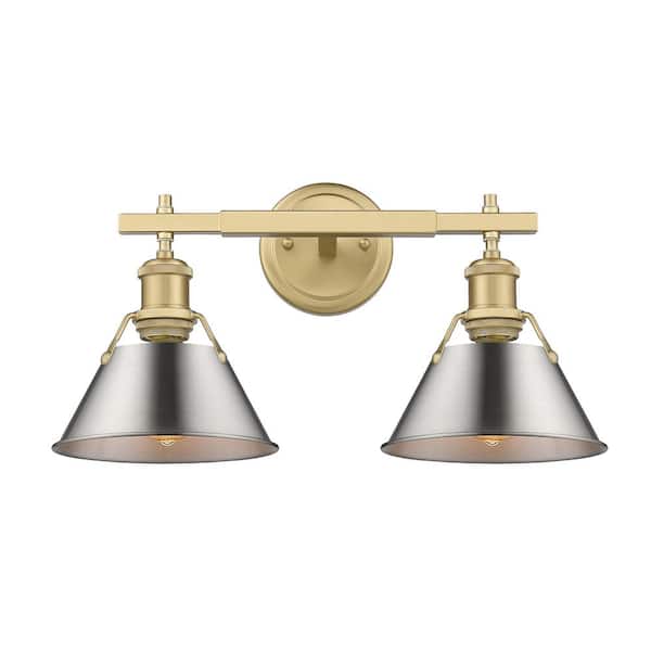Golden Lighting Orwell 18.25 in. 2-Light Brushed Champagne Bronze and Pewter Vanity Light