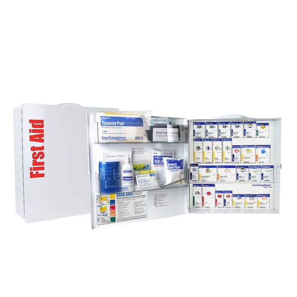 Smart Compliance 100-Person Large Metal First Aid Kit, ANSI 2021 B, 344-Piece