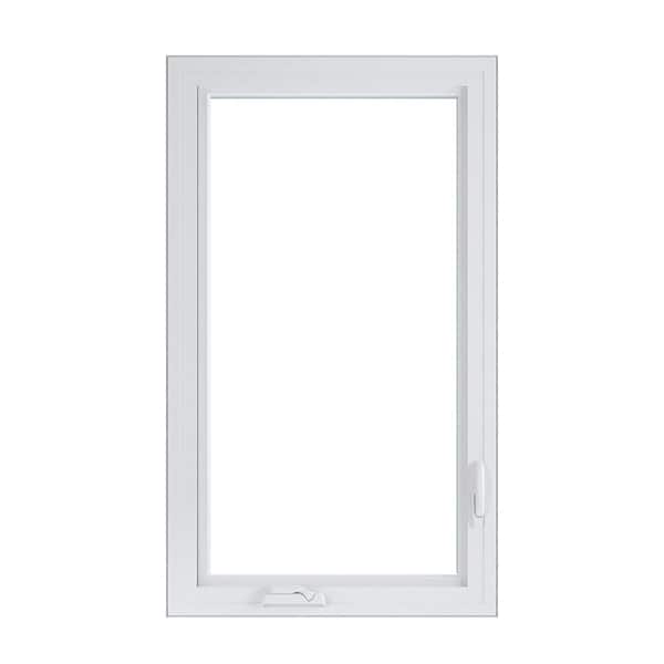 28.375 in. x 48 in. 70 Series White Casement Low-E Argon Glass Right-Hand Vinyl Fin Window 5.7 Egress, Screen Incl