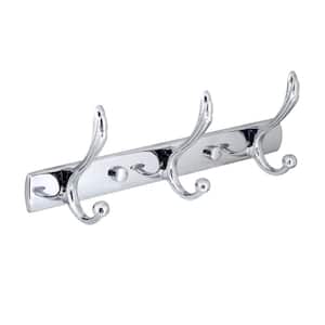 Large Triple Towel and Robe Hook in Polished Chrome