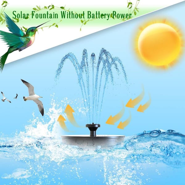 ★空★PondPhuwin Phewnyzo Upgraded Black Solar Bird Bath Water Fountain with