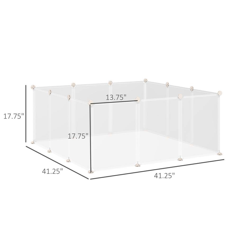 Clear Plastic Pet Playpen with Multi-Angle Connectors