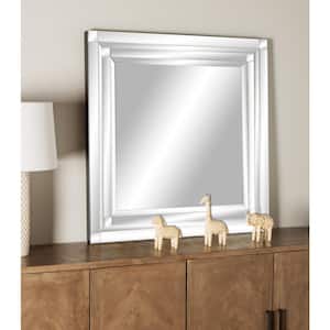 40 in. x 39 in. Square Framed Silver Wall Mirror