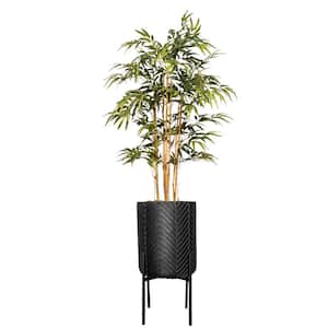 68.5 in. Artificial Bamboo Tree in Chevron planter