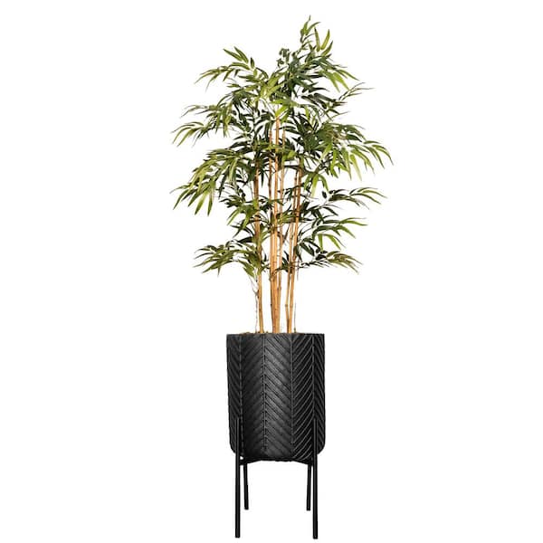 VINTAGE HOME 68.5 in. Artificial Bamboo Tree in Chevron planter