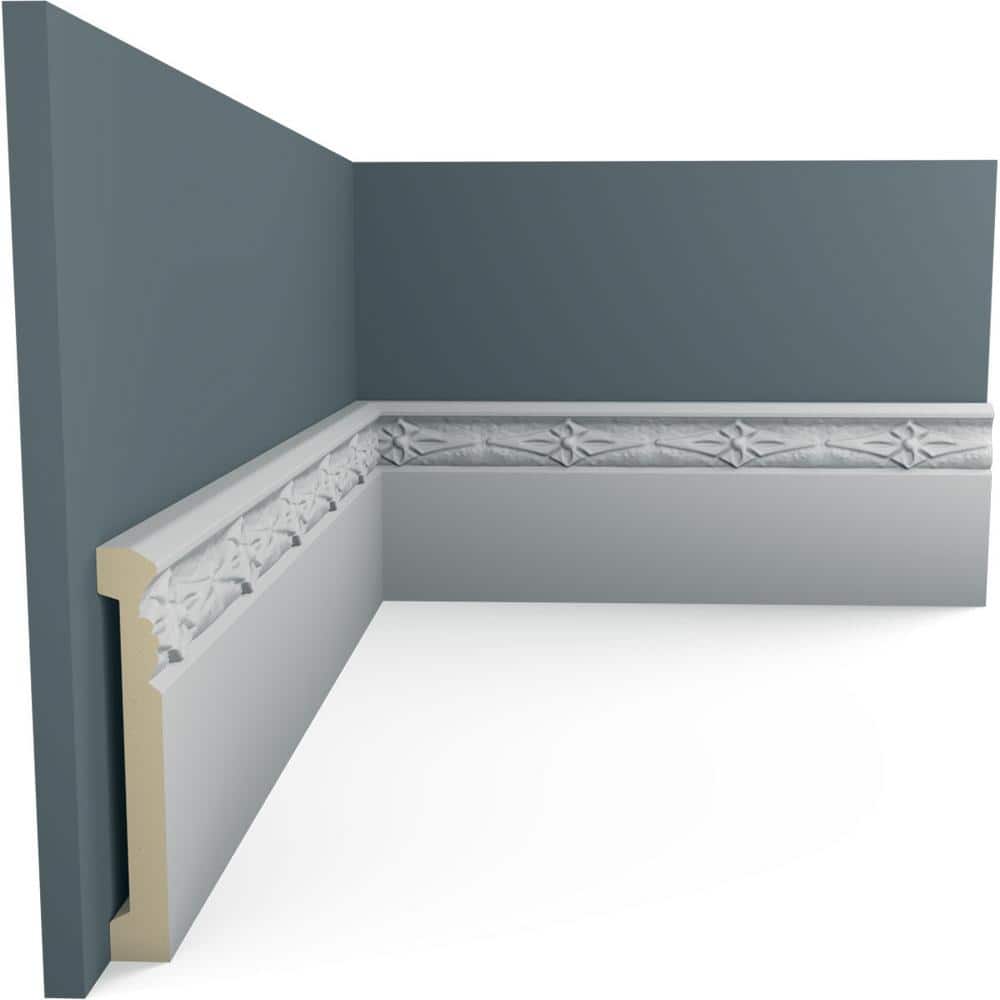 Gray Polyurethane Sussex Baseboard Moulding 94.5" Length