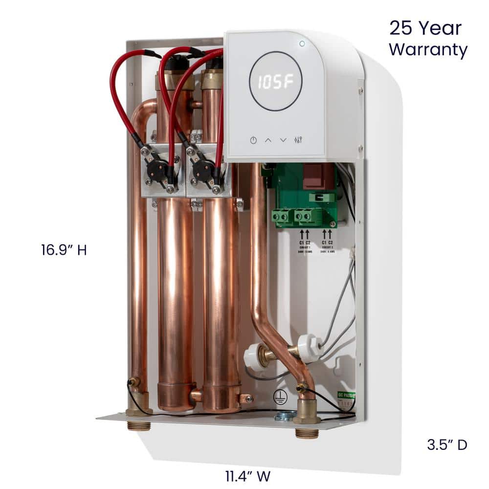 Optimal 18kW White Electric Tankless Water Heater