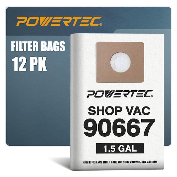 1-1.5 Gal. Shop Vacuum Bags for Shop Vac Type A 9066700,9066733 Filter Bags, Replacement For Shop Vac Bags (12-Pack)