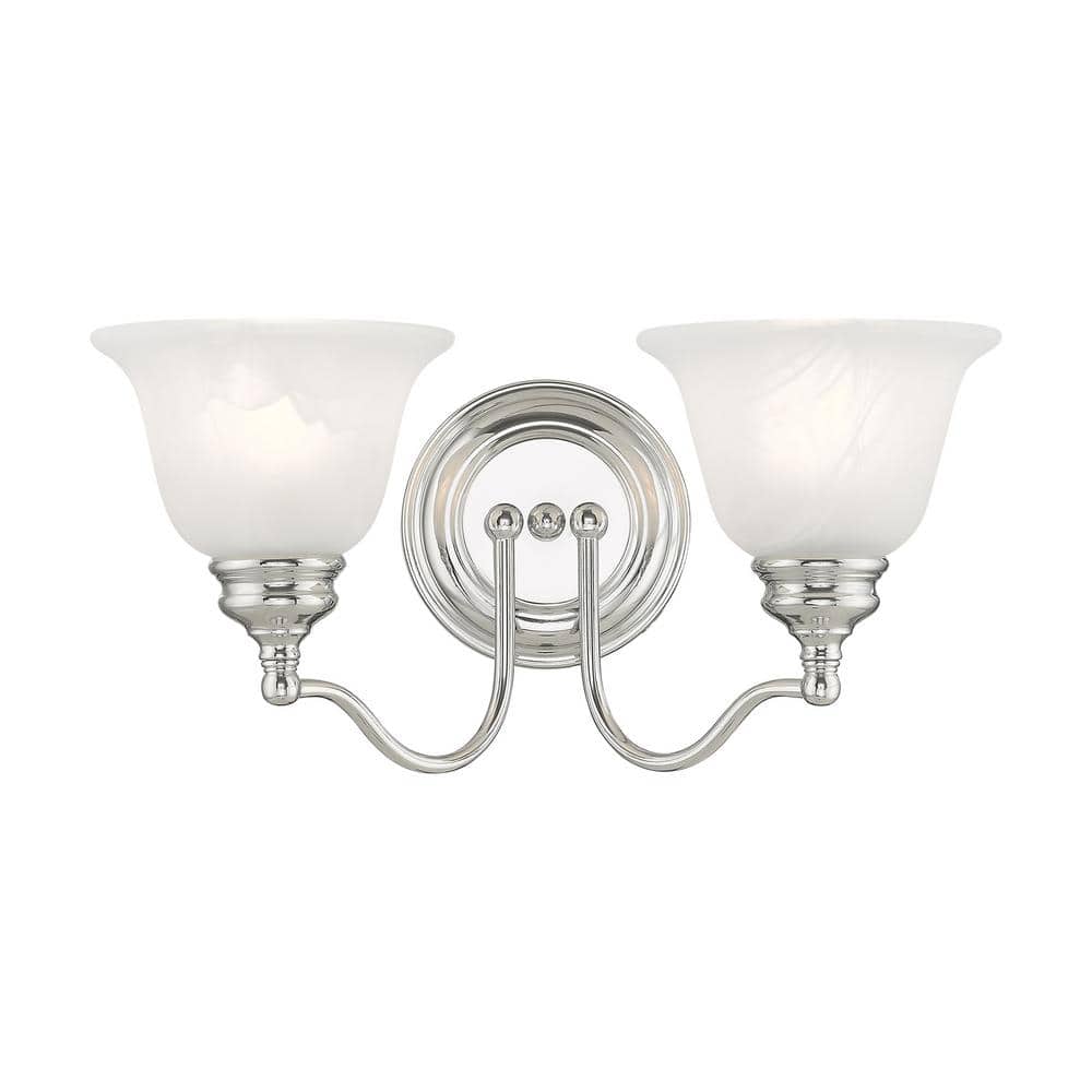 Woodside 15.25 in. 2-Light Polished Chrome Vanity Light with Alabaster Glass price history on PriceWatchPro
