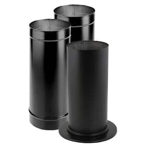 3~ Stove Pipe 6 Dia. x 24 Long Black Stove Pipe 24 Gauge Single Wall  Steel Black Matte Finish Building Supplies