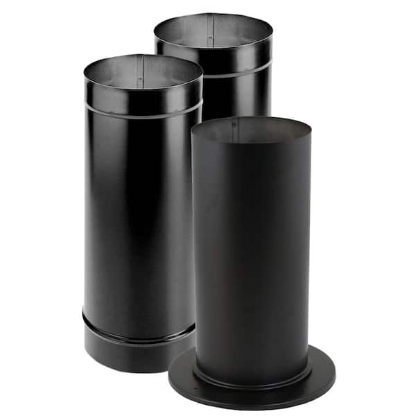 Master Flow 6 in. Black Stove Pipe Round Tee BAT6X6X6 - The Home Depot