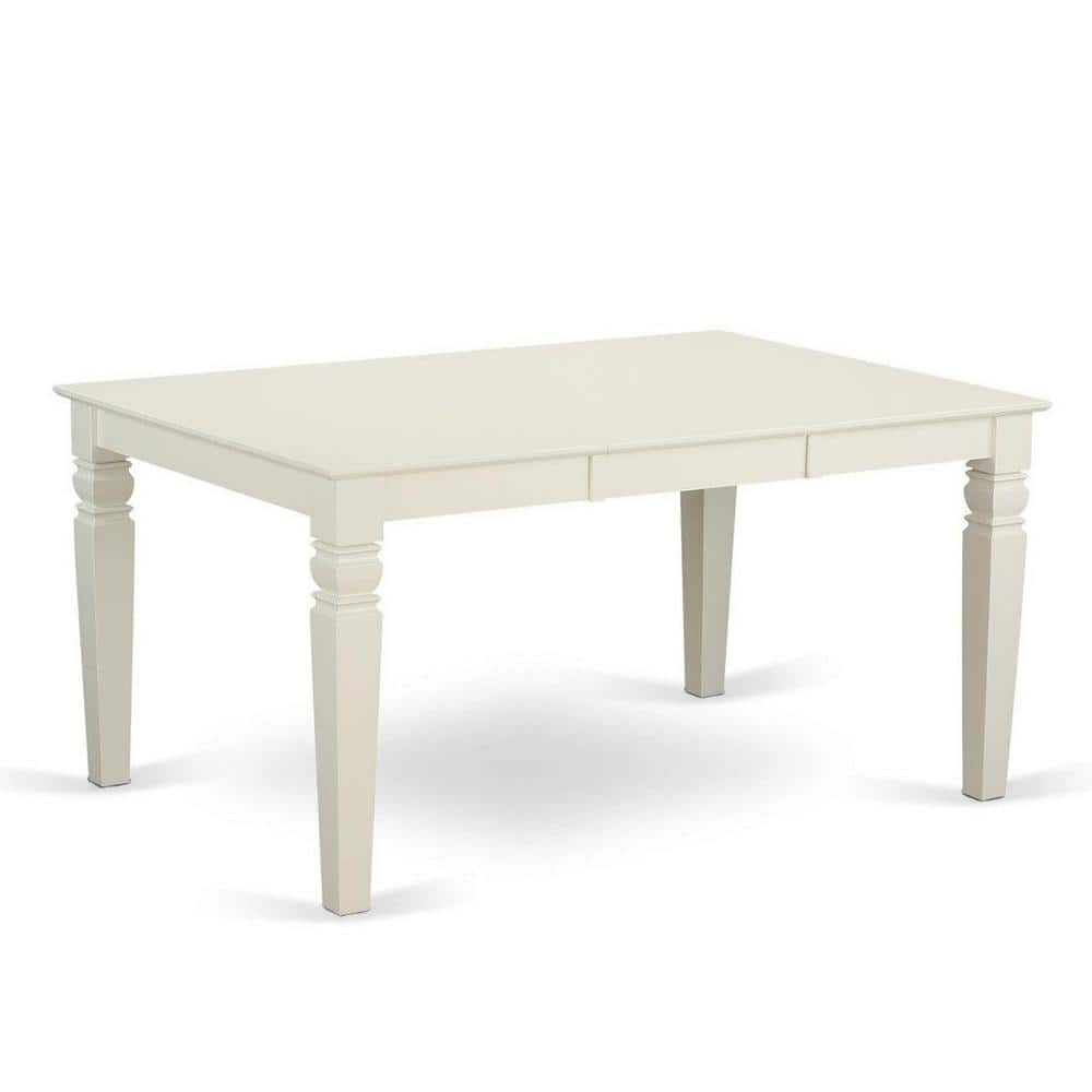 Linen White Extendable Dining Set with 4 Upholstered Parsons Chairs