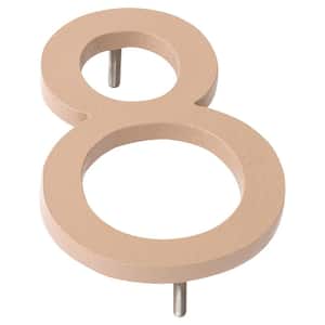 4 in. Taupe Aluminum Floating or Flat Modern House Number 8