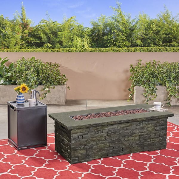 Rectangular Concrete Propane Fire Pit, How Far Should Propane Fire Pit Be From House