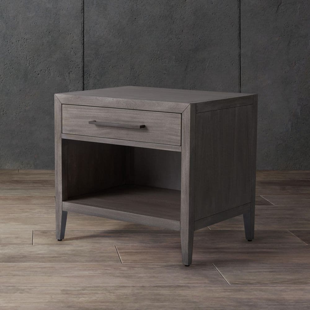 Ariella Light Gray 1 Drawer Nightstand