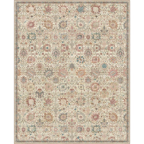 Apollo Serapi Vienna Medallon Vintage, Beige 5 ft. 3 in. x 7 ft. 3 in. Area Rug
