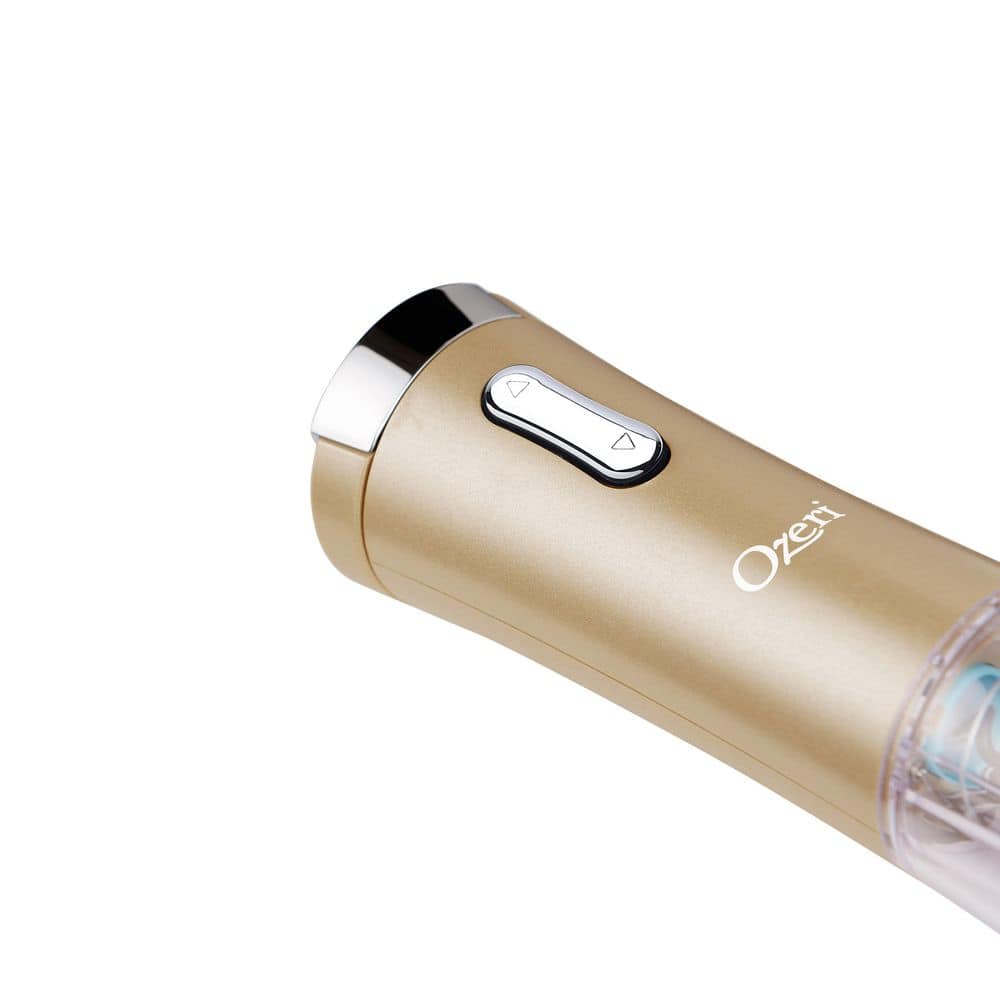 Gold Glossy Electric Wine Opener with Foil Cutter and Stopper
