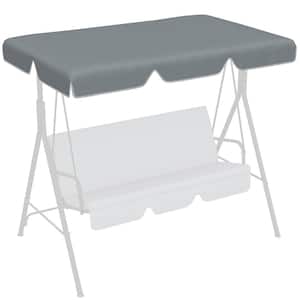 2 Seater Swing Canopy Replacement, Outdoor Swing Seat Top Cover, UV50 Plus Sun Shade, Dark Gray