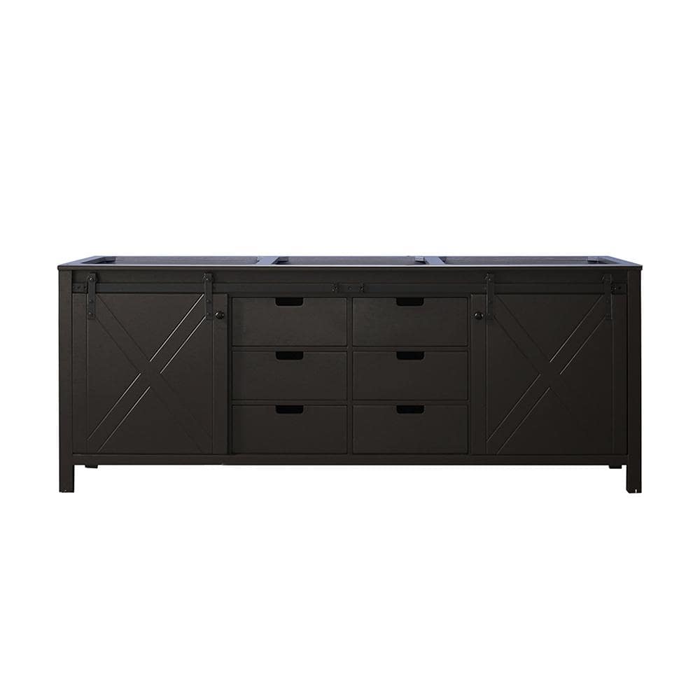 Marsyas 84" Brown Freestanding Vanity Cabinet with Barn Doors