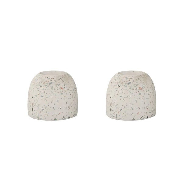 Flora Bunda 3.5 in. Terrazzo Vase Candle Holders Planters (Set of 2)