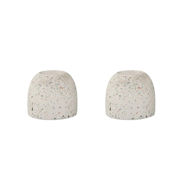 Flora Bunda 3.5 in. Terrazzo Vase Candle Holders Planters (Set of 2)