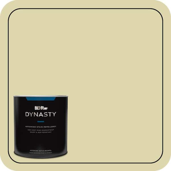 BEHR DYNASTY 1 qt. #MQ4-40 Primitive Green One-Coat Hide Satin Enamel Interior Stain-Blocking Paint and Primer