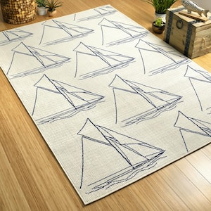 Amalie Ivory 7 ft. 2 in. x 10 ft. 5 in. Indoor/Outdoor Area Rug