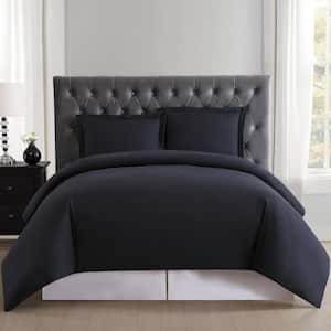 3-Piece Black Queen Duvet Cover Set